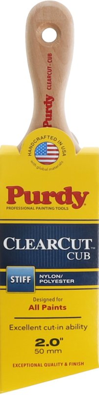 PURDY Purdy Clearcut Cub Series 144153120 Paint Brush, 2 in W, Angled Brush, Nylon/Polyester Bristle