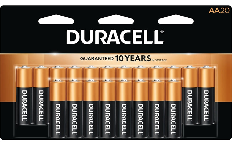 DURACELL Duracell MN1500B20 Battery, 1.5 V Battery, 2450 mAh, AA Battery, Alkaline, Rechargeable: No, Black/Copper ELECTRICAL DURACELL