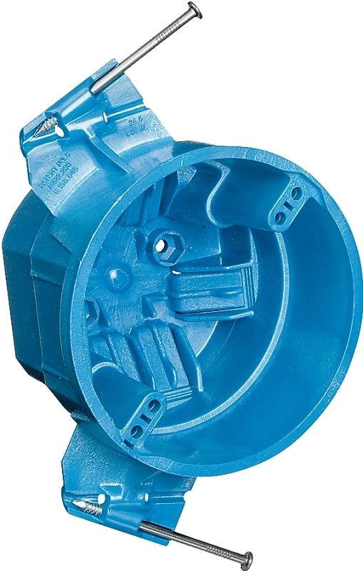 CARLON Carlon BH525A-UPC Ceiling Box, Bracket Mounting, 4 in W, 4 in D, 3 in H, 1-Gang, PVC, Blue