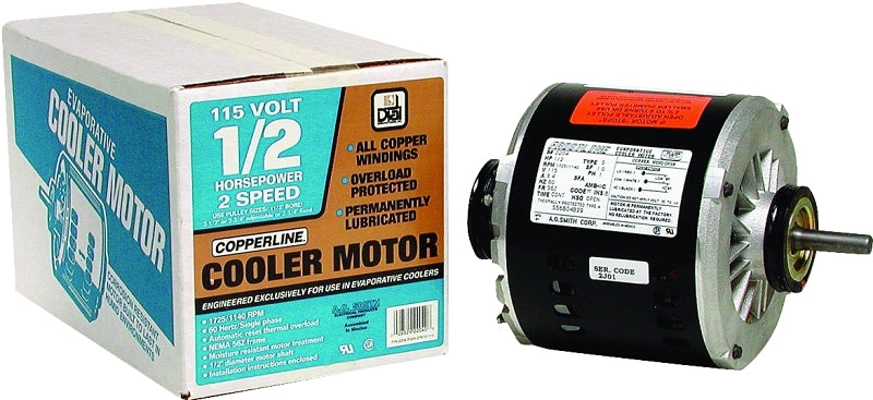 DIAL Dial 2204 Evaporative Cooler Motor, 0.5 hp, 1-Phase, 115 V, 1/2 in Dia Shaft, Clockwise Shaft Rotation, Ball Bearing APPLIANCES & ELECTRONICS DIAL