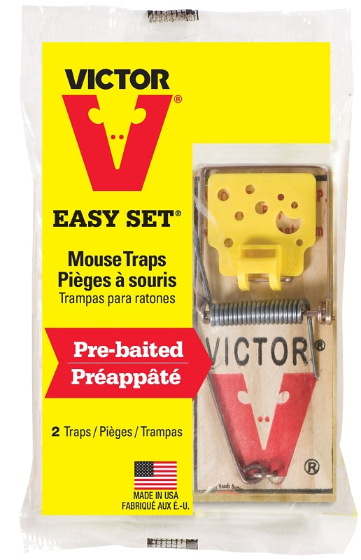 VICTOR Victor Easy Set M035 Mouse Trap, Reusable, Wood