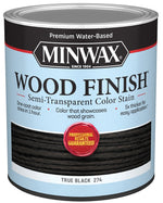 MINWAX Minwax 108500000 Wood Stain, Semi-Transparent, True Black, Liquid, 32 fl-oz PAINT MINWAX