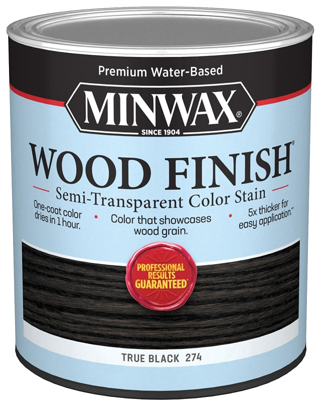 MINWAX Minwax 108500000 Wood Stain, Semi-Transparent, True Black, Liquid, 32 fl-oz PAINT MINWAX
