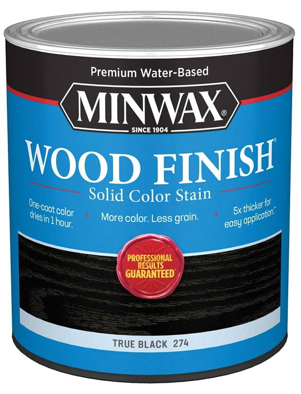 MINWAX Minwax 108510000 Wood Stain, Solid Stain, True Black, Liquid, 32 fl-oz