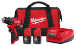 MILWAUKEE Milwaukee M12 3401-22 Subcompact Drill/Driver Kit, Battery Included, 3/8 in Chuck