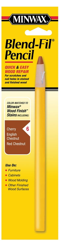 MINWAX Minwax 110066666 Wood Filler Pencil, Solid, Cherry/English Chestnut, #6