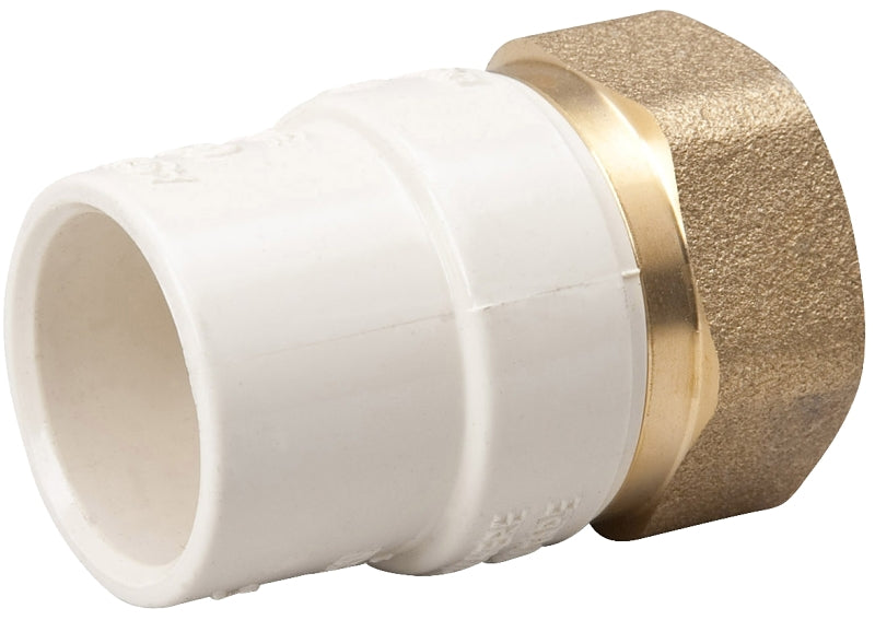 B & K INDUSTRIES B & K 164-314NL Transition Pipe Adapter, 3/4 in, Solvent x FIP, Brass/CPVC
