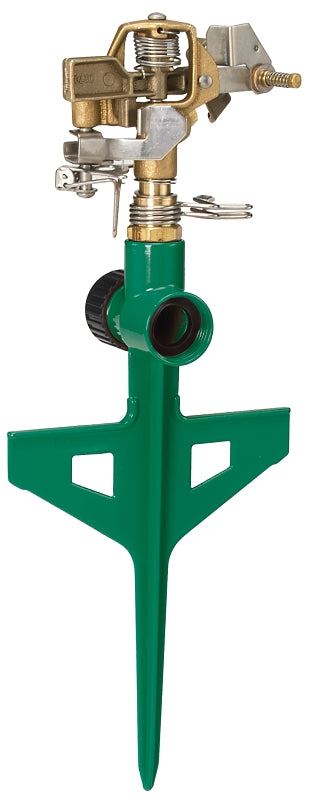 DRAMM Dramm 15064 Stake Impulse Sprinkler, Green, Full-Circle, Part-Circle, 70 ft, Circular, Brass/Plastic/Zinc LAWN & GARDEN DRAMM