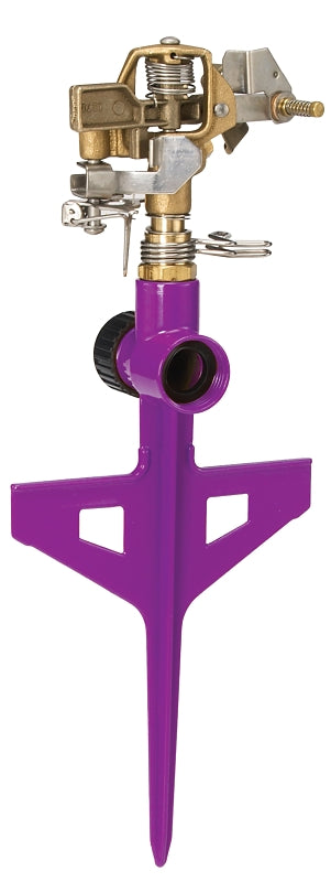 DRAMM Dramm 15066 Stake Impulse Sprinkler, Berry, Full-Circle, Part-Circle, 70 ft, Circular, Brass/Plastic/Zinc