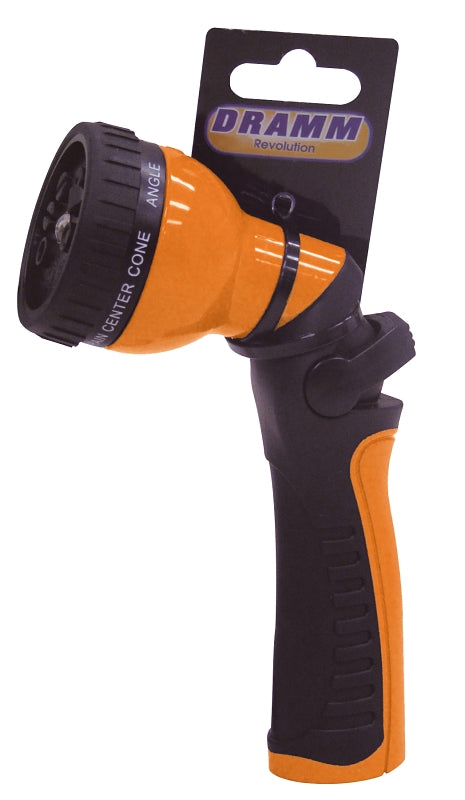 DRAMM Dramm 24502 9-Pattern Hose Nozzle, TPE/Zinc, Orange