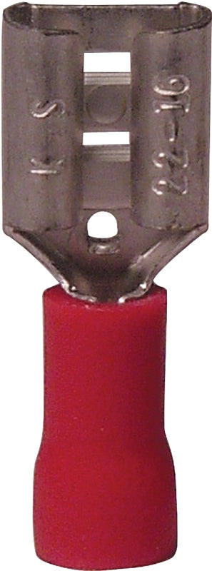 GB Gardner Bender 10-141F Disconnect Terminal, 600 V, 22 to 16 AWG Wire, 1/4 in Stud, Vinyl Insulation, Red, 21/PK