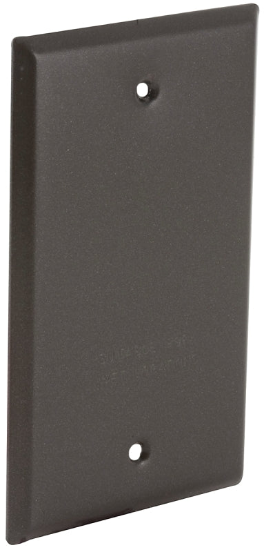 HUBBELL Hubbell 5173-2 Cover, Blank, Flat, 4-17/32 in L, 2-25/32 in W, 1-Gang, Metal, Bronze, Powder-Coated, 50/CT