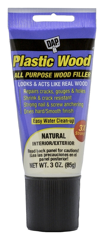 DAP DAP 7079800580 Wood Filler, Paste, Slight, Natural, 3 oz Tube PAINT DAP
