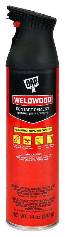 DAP DAP 7079800120 Contact Cement Spray Adhesive, Solvent, Clear, 24 hr Curing, 14 oz Aerosol Can PAINT DAP