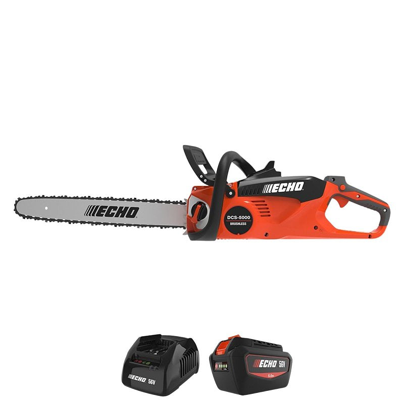 ECHO Echo eFORCE DCS-5000-18C2 Chainsaw, 56 V, 31-1/2 in Cutting Capacity, 18 in L Bar, 3/8 in Pitch, Rear Handle OUTDOOR LIVING & POWER EQUIPMENT ECHO