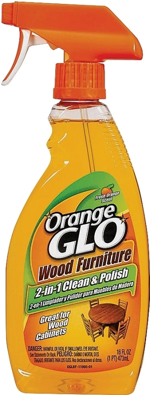 ORANGE GLO Orange Glo 11995 Cleaner and Polish, 16 oz, Bottle, Liquid, Orange