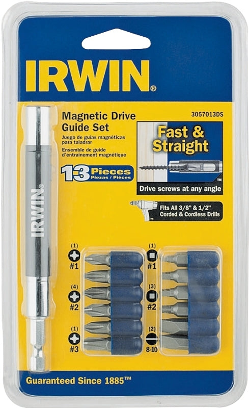 IRWIN Irwin 3057013DS Drive Set, 13-Piece, Magnetic, Alloy Steel