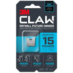 CLAW 3M CLAW 3PH15M-1ES Drywall Picture Hanger, 15 lb, Steel, Push-In, 1/PK