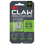 CLAW 3M CLAW 3PH25M-1ES Drywall Picture Hanger, 25 lb, Steel, Push-In, 1/PK HARDWARE & FARM SUPPLIES CLAW