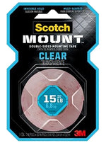 SCOTCH Scotch-Mount 410H-DC Mounting Tape, 1.52 m L, 2.54 cm W, Acrylic Backing, Clear PAINT SCOTCH