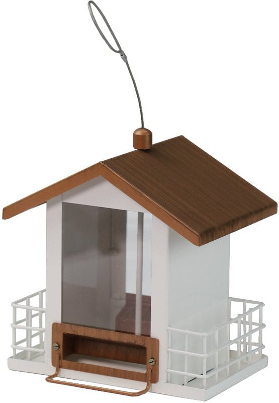 HEATH Heath 21015 Combo Bird Feeder, House, Seed, Seed Cakes, Suet Cakes, 2-Port/Perch, Plastic, White, 8-1/2 in H, Hanging