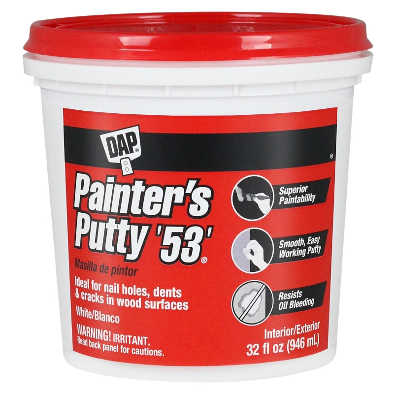 DAP DAP 12244 Painter's Putty, Paste, Musty, White, 1 qt Tub PAINT DAP