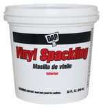 DAP DAP 12132 Vinyl Spackling, Latex, Oil Base, White, 1 qt Tub PAINT DAP