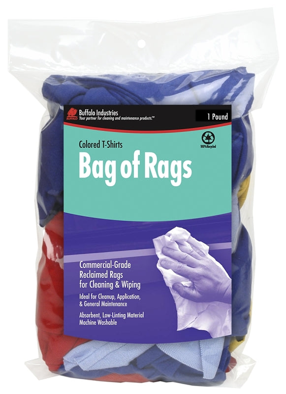 BUFFALO Buffalo 10081 Recycled Rag, Assorted, 1 lb PAINT BUFFALO