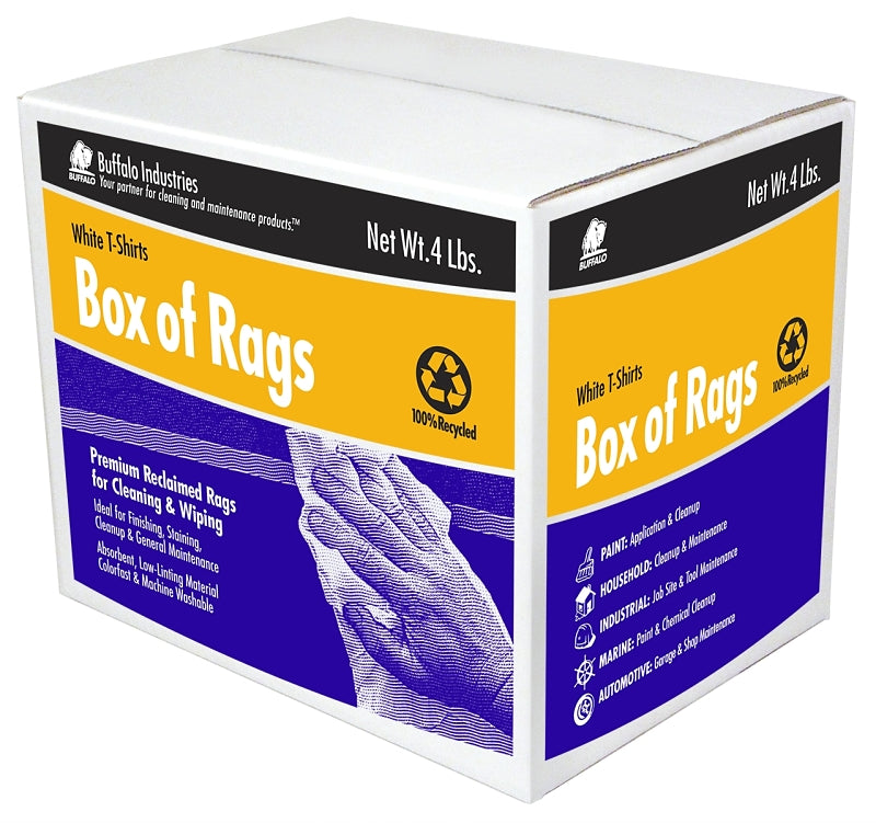 BUFFALO Buffalo 10520 Recycled Rag, White, 4 lb PAINT BUFFALO