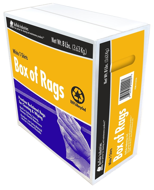 BUFFALO Buffalo 10526 Recycled Rag, White, 8 lb PAINT BUFFALO