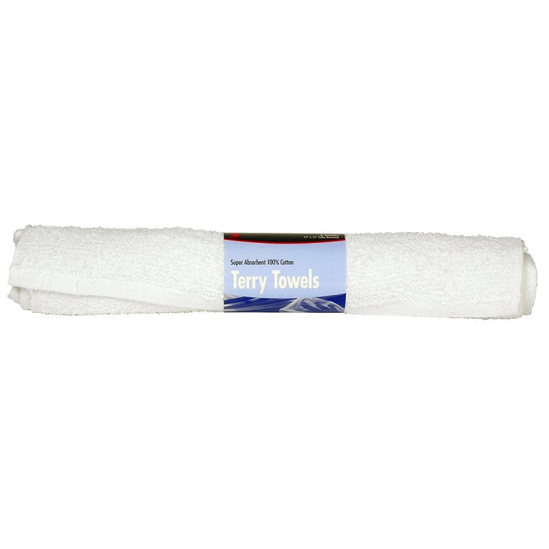 BUFFALO Buffalo 60229C Terry Towel, White, 3, 17 in L, 14 in W, Cotton, 3/PK PAINT BUFFALO