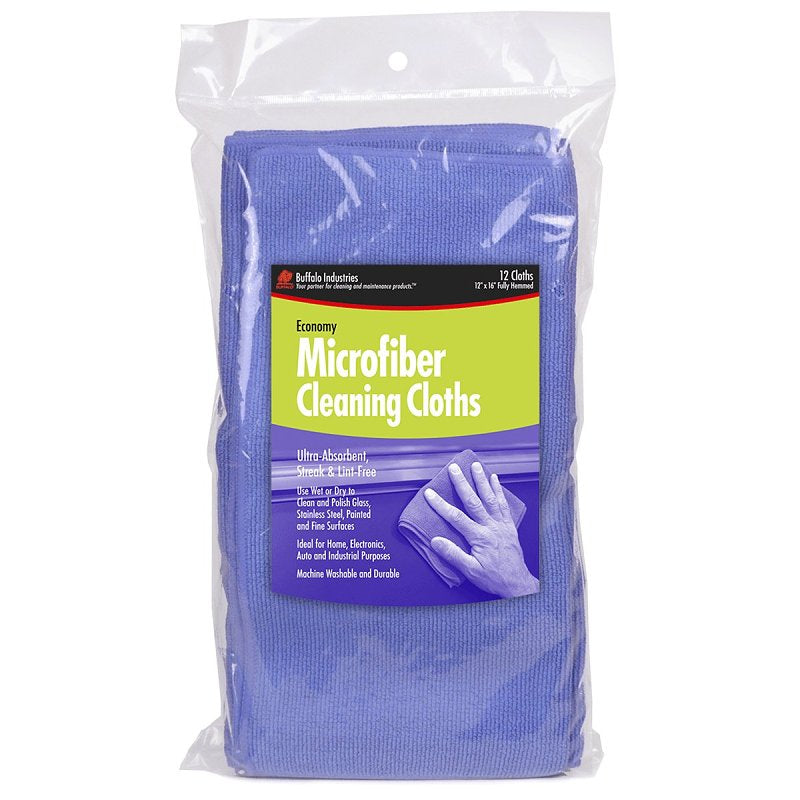 BUFFALO Buffalo 65100 Cleaning Cloth, 16 in L, 12 in W, Polyester/Polyamide, Blue PAINT BUFFALO   