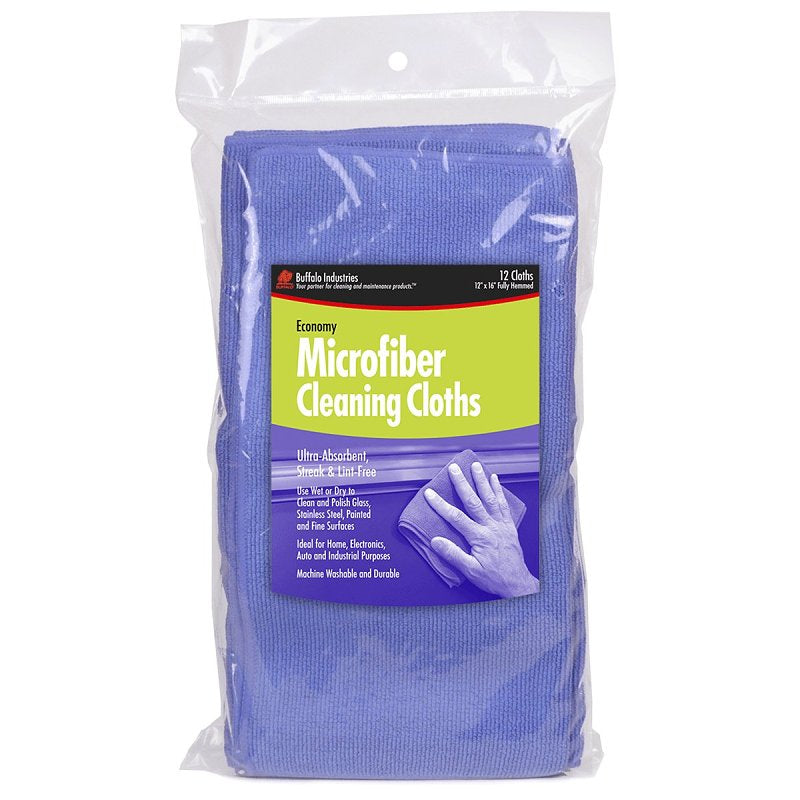 BUFFALO Buffalo 65100 Cleaning Cloth, 16 in L, 12 in W, Polyester/Polyamide, Blue PAINT BUFFALO