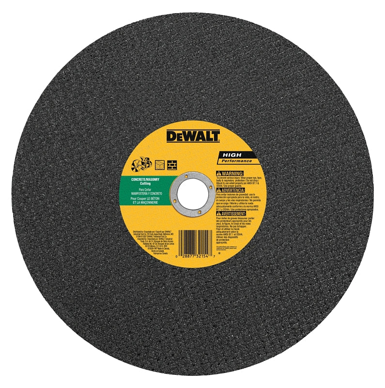 DEWALT DEWALT DW8025 Cutting Wheel, 14 in Dia, 1/8 in Thick, 20 in Arbor, 24 Grit, Silicone Carbide Abrasive TOOLS DEWALT