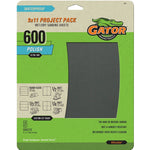 GATOR Gator 4471 Sanding Sheet, 9 in L, 11 in W, 600 Grit, Ultra Fine, Silicone Carbide Abrasive
