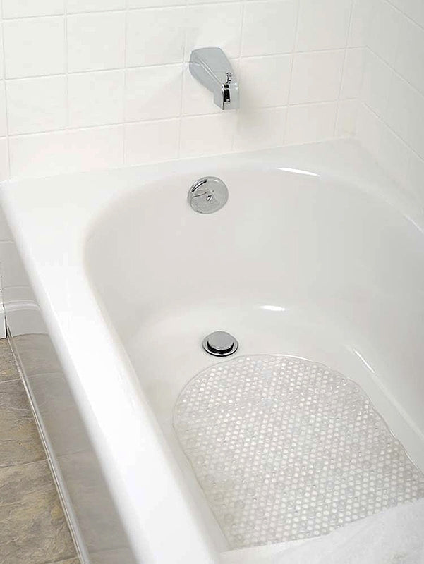 ZENNA HOME Zenna Home 80KK04 Bath Mat, 27-1/2 in L, 15.7 in W, Vinyl, Clear