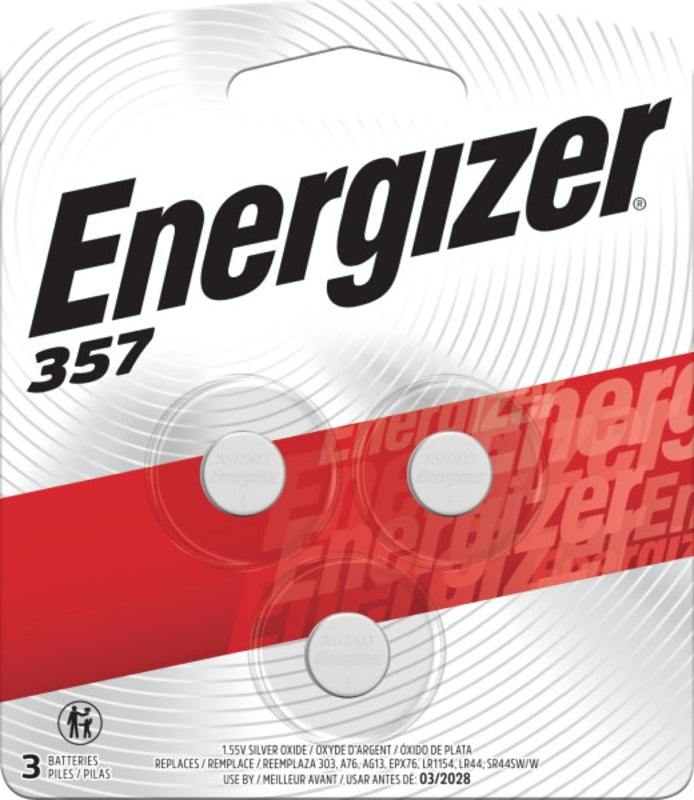 ENERGIZER BATTERY Energizer 357BPZ-3 Coin Cell Battery, 1.5 V Battery, 150 mAh, 357 Battery, Silver Oxide ELECTRICAL ENERGIZER BATTERY