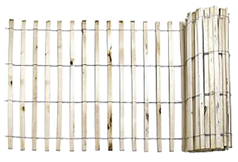 MUTUAL INDUSTRIES Mutual Industries 14910-9-48 Snow/Sand Fence, 50 ft L, 3/8 x 1-1/2 in Mesh, Wood, Natural LAWN & GARDEN MUTUAL INDUSTRIES