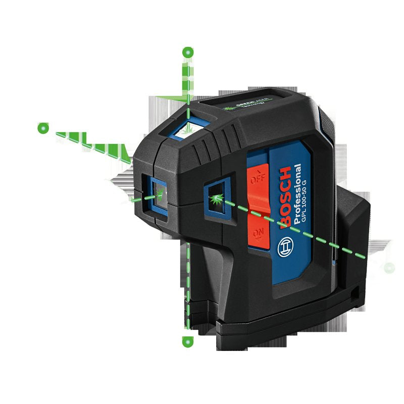 S-B POWER TOOL Bosch GPL100-50G Five-Point Alignment Laser Level, 125 ft, +/-1/8 in at 30 ft Accuracy, 2-Beam, Green Laser TOOLS S-B POWER TOOL