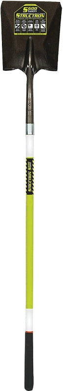 SEYMOUR Structron 49751 Square Point Shovel, 9-1/2 in W Blade, 14 ga Gauge, Steel Blade, Fiberglass Handle, 48 in L Handle