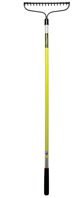 SEYMOUR Structron S600 Safety Series 49754 Bow Rake with Retroreflective Tape, 3 in L Head, 16 in W Head, 16 -Tine