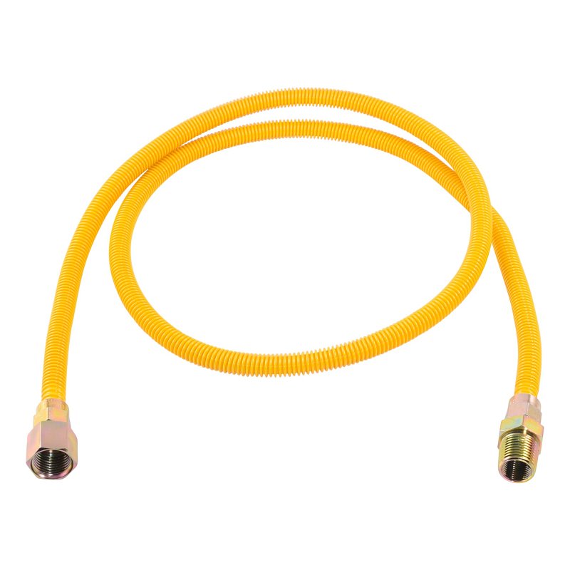 CASH ACME Eastman EZ-10 Series 10YE515060B Gas Connector, 1/2 in, FIP x MIP, 304 Stainless Steel, Epoxy-Coated, 60 in L