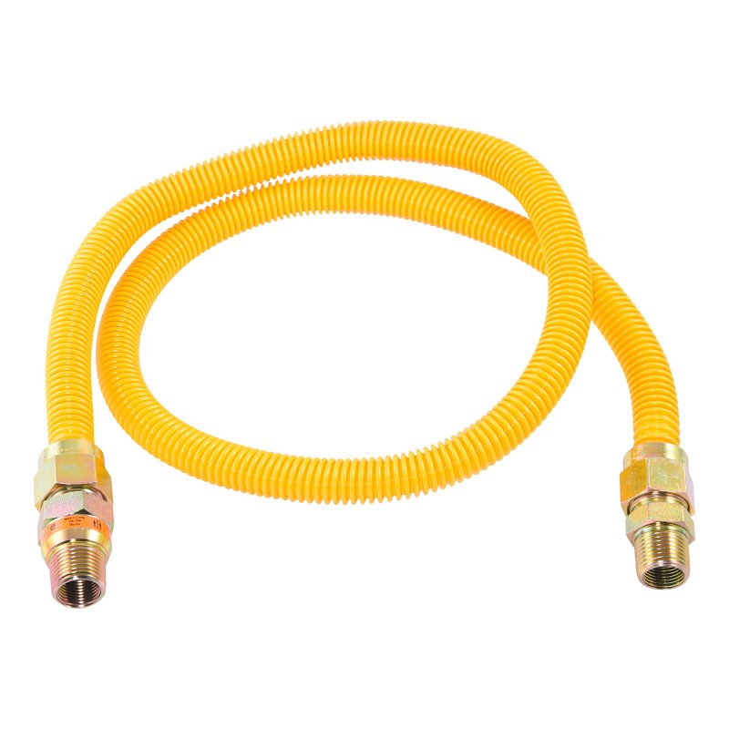 CASH ACME Eastman 30YE50V048B Gas Connector, 3/8 x 1/2 in, FIP x MIP, Stainless Steel, Epoxy-Coated, 48 in L, 5/8 in OD