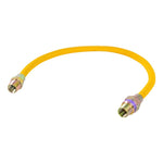 CASH ACME Eastman 10YE50V024B Gas Connector, 3/8 x 1/2 in, FIP x MIP, Stainless Steel, Epoxy-Coated, 24 in L, 3/8 in OD