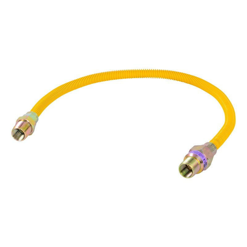 CASH ACME Eastman 10YE50V024B Gas Connector, 3/8 x 1/2 in, FIP x MIP, Stainless Steel, Epoxy-Coated, 24 in L, 3/8 in OD