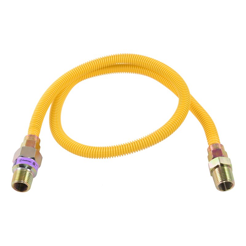 CASH ACME Eastman 10YE50V036B Gas Connector, 1/2 in, MIP, Stainless Steel, Epoxy-Coated, 36 in L, 3/8 in OD