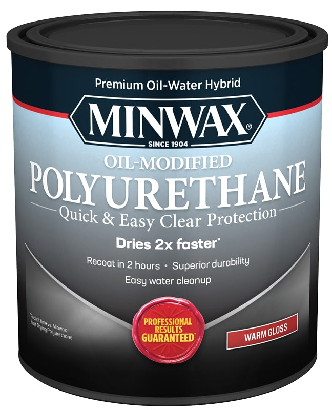 MINWAX Minwax 630150444 Polyurethane, Gloss, Liquid, Clear, 1 qt, Can PAINT MINWAX