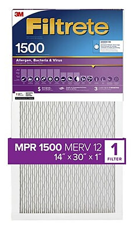FILTRETE Filtrete 2024DC-4 Air Filter, 30 in L, 14 in W, 12 MERV, 1500 MPR, For: Air Conditioner, Furnace and HVAC System PLUMBING, HEATING & VENTILATION FILTRETE