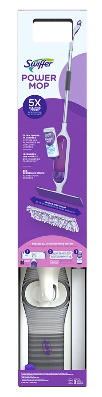 SWIFFER Swiffer 72417 PowerMop Multi-Surface Kit for Floor Cleaning, 9.7 oz Bottle, Pleasant, Clear