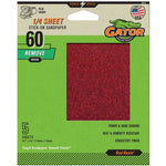 GATOR Gator 4075 Sanding Sheet, 4-1/2 in L, 4-1/2 in W, Coarse, 60 Grit, Aluminum Oxide Abrasive